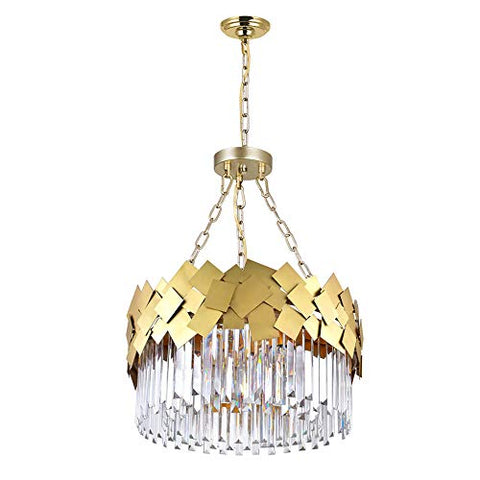 CWI Lighting Panache 6-Light Down Contemporary Metal Chandelier in Gold