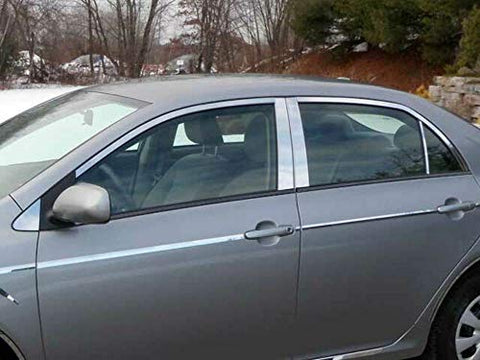 QAA is Compatible with 2009-2013 Toyota Corolla 12 Piece Stainless Window Trim Package, Includes Upper Trim and Pillar Posts, NO Window Sills WP29112