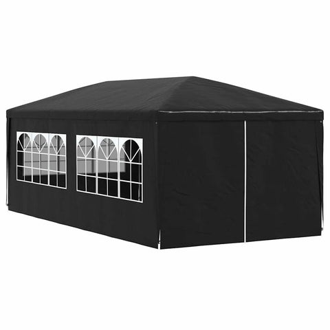 vidaXL Outdoor Canopy Party Tent 118.1" x 236.2", UV & Water-Resistant PE, Rust-Resistant Steel Frame, Windows & Zippered Door, Perfect Tent for Garden Parties & Backyard Events, Anthracite