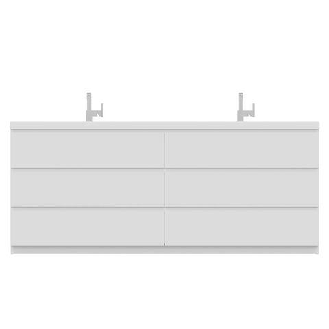 Paterno 84 inch Modern Freestanding Bathroom Vanity White