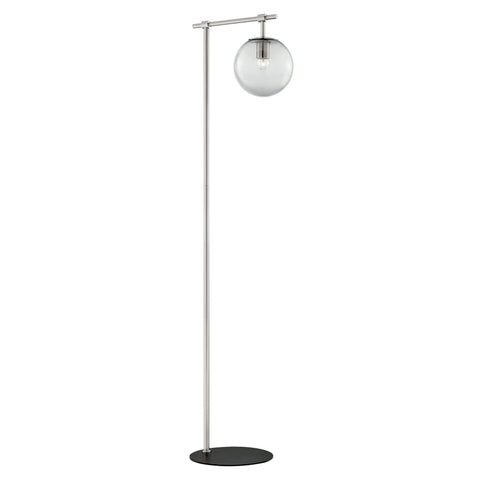 Lite Source Lencho 58" High Nickel and Smoke Glass Modern Floor Lamp