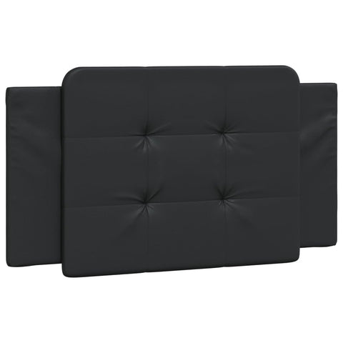vidaXL Black Faux Leather Headboard Cushion - Foam-Stuffed Decorative Pillow Back for Bedroom Comfort - Wall Mount/Bed Frame Compatible, Easy Clean, Luxurious Look