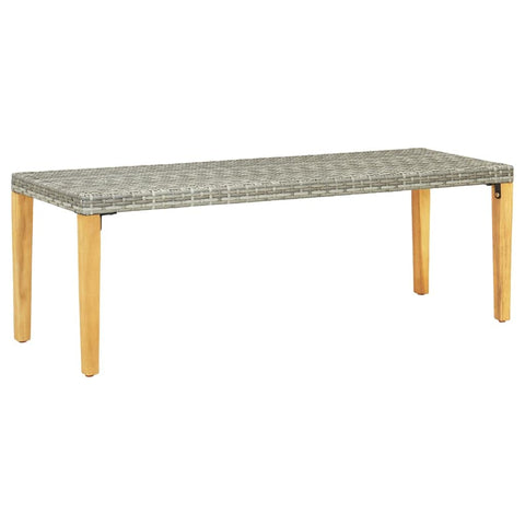 Oakestry Patio Bench 31 5 inches Poly Rattan Gray Outdoor Garden Seating Furniture Weather Resistant Durable Heavy Duty Modern Backyard Porch Deck Lawn