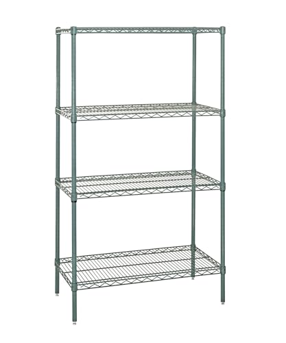 Quantum Storage Systems WR86-3048P Starter Kit Wire Shelves Green Epoxy 4 Shelves 86" H x 48" W x 30" D