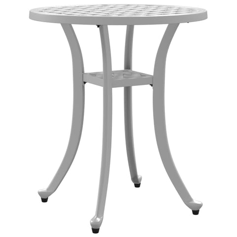 vidaXL Garden Table White Cast aluminum Small Decorative Inlays