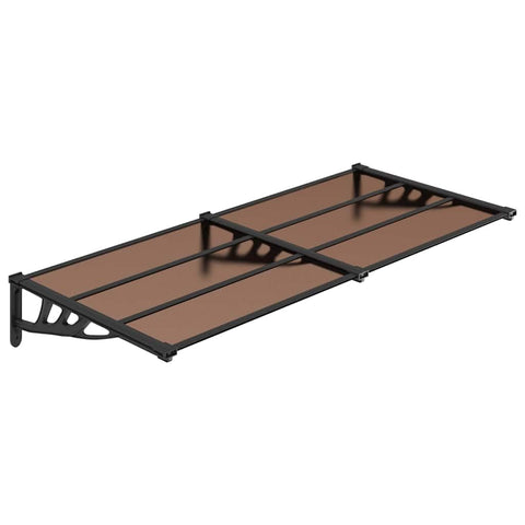 vidaXL Door Canopy Black - Polycarbonate/Acrylic Over Door Canopy with ABS Brackets for Weather Protection - 78.3" L x 35.4" W x 10.8" H