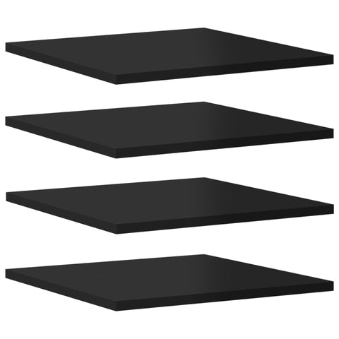 vidaXL High-Gloss Black Bookshelf Boards 8-Piece Set, 15.7"x15.7"x0.6", Engineered Wood, Easy-Clean, Perfect for Additional Storage