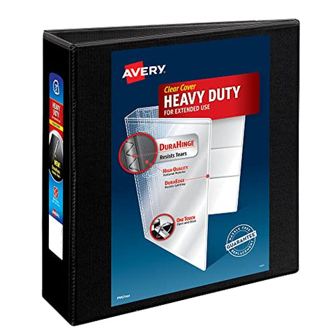 Heavy-Duty Non Stick View Binder With Durahinge And Slant Rings 3 Rings 3 inch Capacity 11 X 8.5 Black (5600)