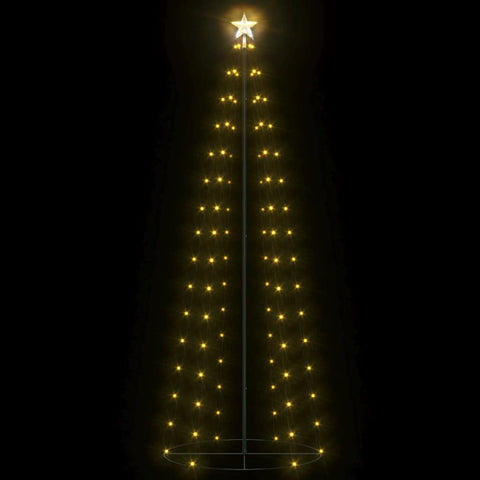 vidaXL Christmas Cone Tree, Artificial Xmas Tree with LEDs, Christmas Lighting for Indoor Outdoor, Holiday Party Decoration, Warm White