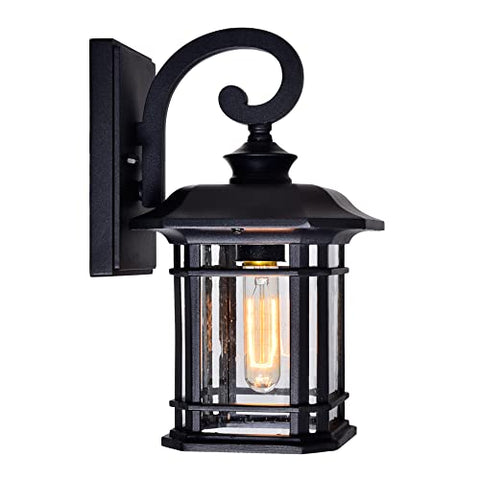 CWI Lighting Granville Farmhouse Metal Lantern Head Mount Base in Black