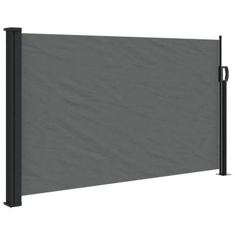 vidaXL - Retractable Side Awning Sun Shade/Privacy Screen Anthracite - UV & Water Polyester Fabric - 47.2"x196.9" - Easy Installation for Balcony/Garden/Terrace/Office/Studio