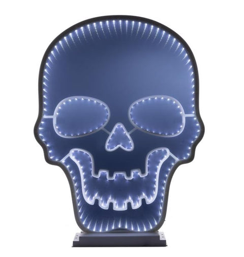 Celebrations Halloween White 23 in. LED Prelit Skull Infinity Halloween Decor