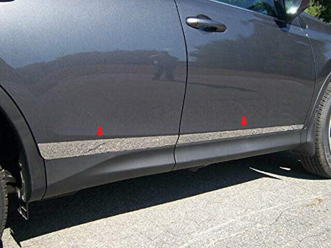 QAA is Compatible with Rav4 2013-2018 4 Piece Stainless Rocker Panel Trim, Lower Kit, 1.375-2.5" Tapered Width TH13181