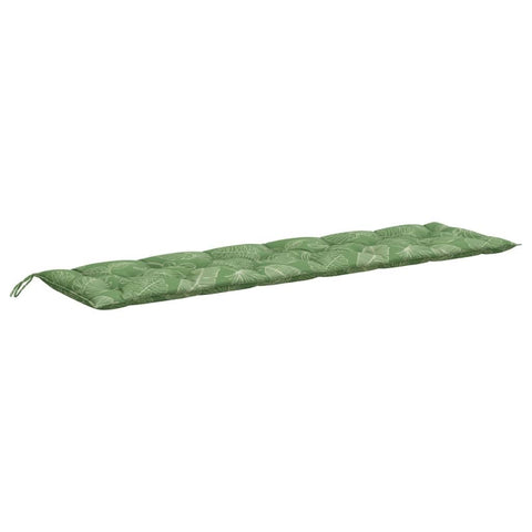 vidaXL Garden Bench Cushion - Leaf Pattern - Polyester Fabric - Water and UV - Soft Hollow Fiber Filling - Versatile Indoor and Outdoor Use - Non-Slip Ropes - 78.7"x19.7"x2.8" Size