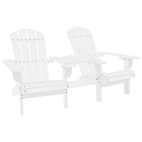 vidaXL Ergonomic White Adirondack Chair Solid Fir Wood Garden Seating Outdoor Lounge Furniture Wooden Chairs Armchair Rustic