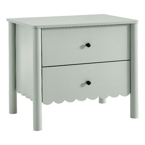 Modway Emmeline Scalloped 2-Drawer Nightstand in Sage