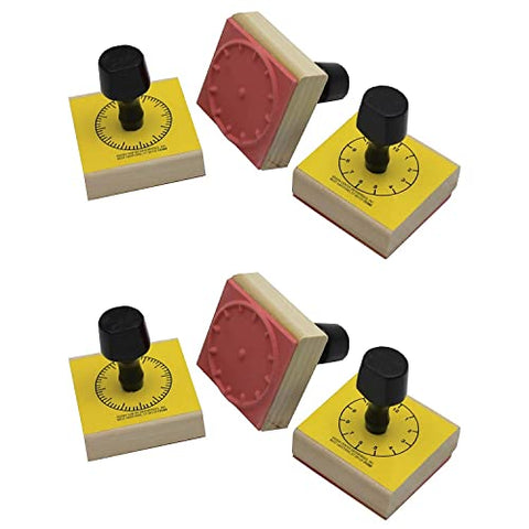 Center Enterprises Ready 2 Learn Clock Stamp Set, 3 Per Set, 2 Sets (CE-099-2)