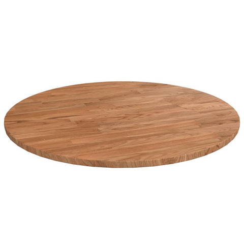 vidaXL Round Table Top, Dining Table Top, Replacement Table Top for Restaurant Cafe Hotel, Coffee Table Top, Light Brown Treated Solid Wood Oak
