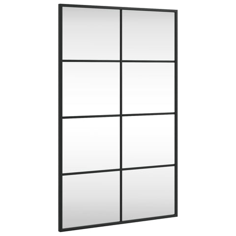 vidaXL Black Wall Mirror - 19.7"x31.5" Rectangle Iron Mirror - Flexible Mounting, Vertical or Horizontal - Clear Reflection - Perfect for Bedroom, Living Room or Bathroom