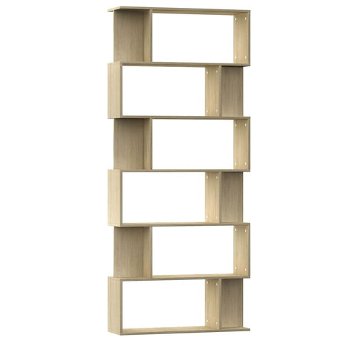 vidaXL Book Cabinet/Room Divider Sonoma Oak 31.5"x9.4"x75.6" Chipboard