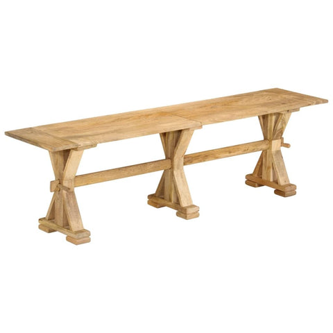 vidaXL Solid Wood Mango Bench - Durable, Versatile, with Unique Grains, Easy Assembly, 242.5 lb Load Capacity - Ideal for Dining, Living Room, and Hallway
