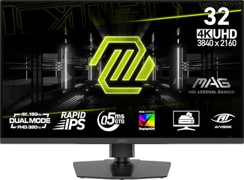 msi MAG 322URDF E16 32-inch 3840 x 2160 (UHD) Gaming Monitor, 320Hz, Adaptive-Sync, HDMI, DisplayPort, VESA Mountable, Tilt, Height Adjustable, Speaker, 0.05ms, Black