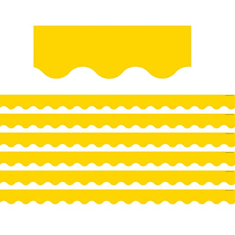 Teacher Created Resources Yellow Gold Scalloped Border Trim, 35 Feet Per Pack, 6 Packs