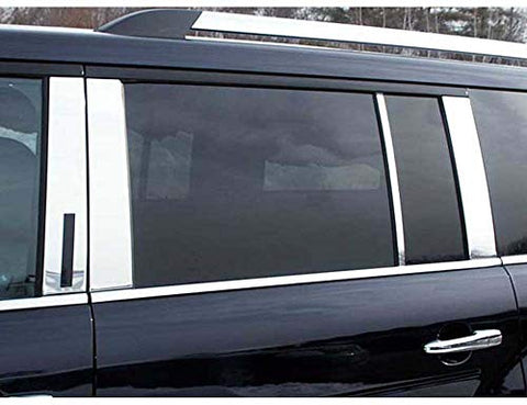 QAA is Compatible with 2009-2019 Ford Flex 8 Piece Stainless Pillar Post Trim PP49342