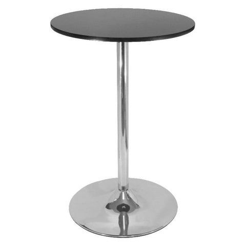 Oakestry Spectrum Pub Table Black Modern Bar Table with Sleek Black Finish and Sturdy Metal Base Features Comfortable Seating with Faux Leather Cushioned Chair Seat Durable and Stylish Chrome Base