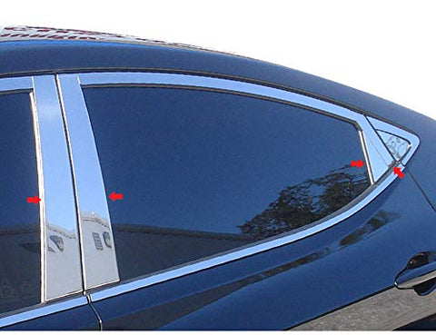 QAA is Compatible with 2011-2013 Hyundai Elantra 8 Piece Stainless Pillar Post Trim PP11342