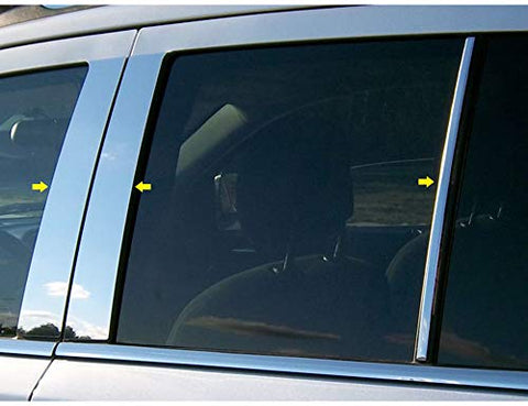 QAA is Compatible with 2011-2016 Jeep Compass 6 Piece Stainless Pillar Post Trim PP51076