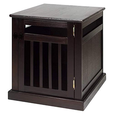 Casual Home Wooden Small Pet Crate, End Table, Espresso,19.5"W x 22.5"D x 22.5"H
