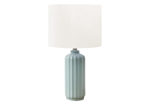 Monarch Specialties I 9872 Lighting, 23" H, Table Lamp, Ivory/Cream Shade, Green Ceramic, Contemporary, Modern