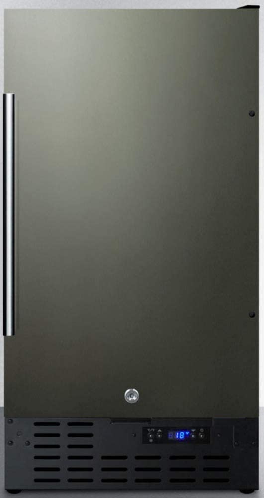 18 inches wide built-in undercounter frost-free freezer with black stainless steel door` lock` and digital thermostat