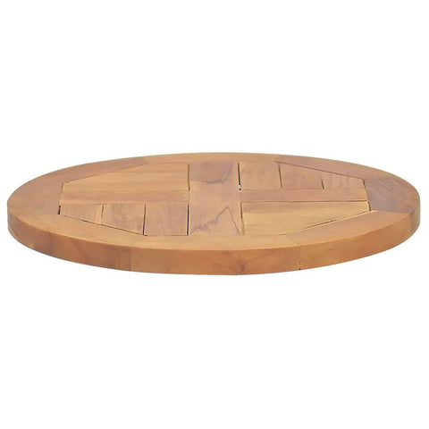 vidaXL Solid Teak Wood Round Table Top-15.7" Diameter, 1" Thick, Fine-Sanded, Weather, Durable, Versatility and Easy to Clean