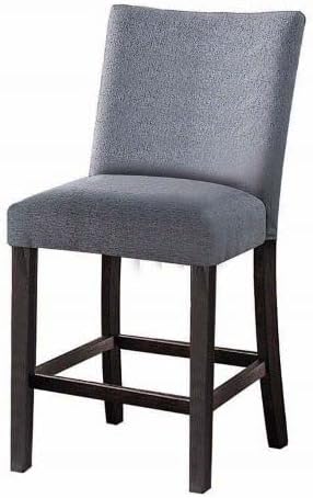 Acme Furniture Yelena Counter Height Chair, Fabric & Weathered Espresso