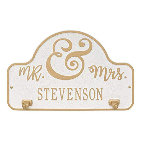 3432AB Keys to My Heart Personalized Hook Plaque in Antique Brass Color