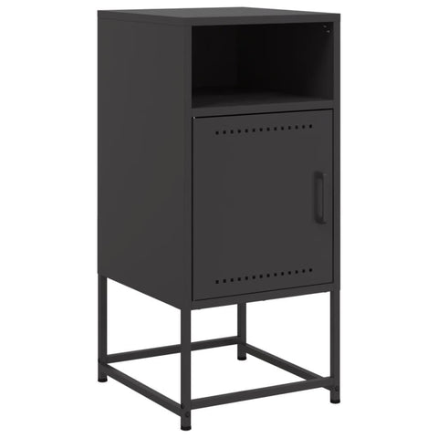 vidaXL Industrial Steel Bedside Cabinet/Nightstand - End Table, Black, Rectangular Shape, for Bedroom/Living Room/Study, 14.2" W x 15.4" D x 30.7" H