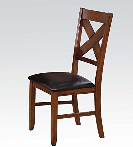 ACME Apollo Side Chair (Set-2) - 70003 - Espresso PU & Walnut