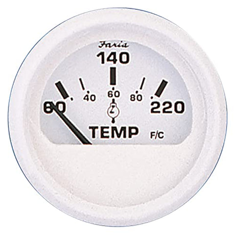 Faria Beede Instruments Faria 13113 Dress Head Cylinder Head Temperature Gauge with Sender - White, 2"