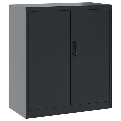 vidaXL File Cabinet Lockable Metal Storage Cabinet with Doors Anthracite Steel