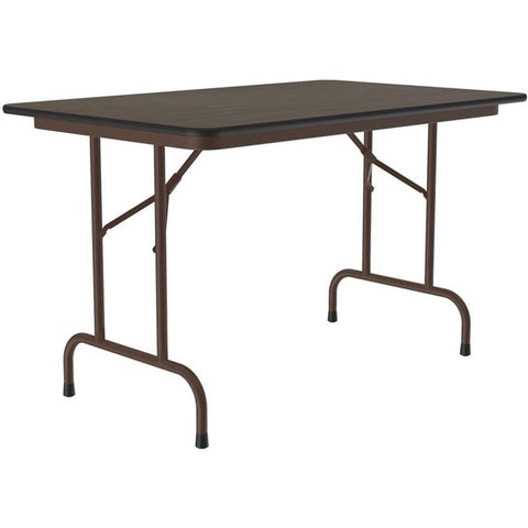 Correll 30"x48" Commercial Duty Small Folding Table, Walnut Melamine Top, USA Made, Portable, Strong Steel Apron (CF3048MB-01)