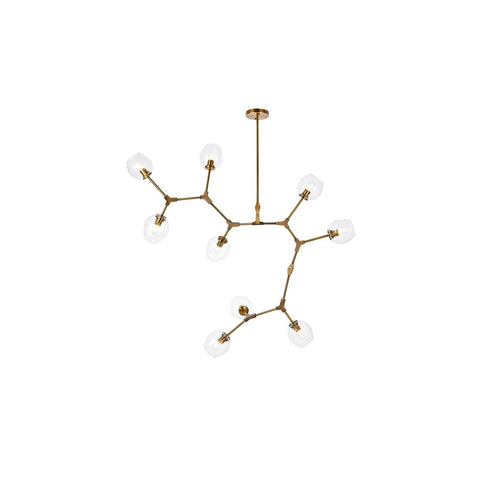 Elegant Lighting Indoor Modern Home Decorative Bright Cavoli 9 Lights Brass Chandelier
