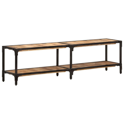 vidaXL TV Cabinet Natural Wood Solid Mango Wood, Powder-Coated Iron Medium