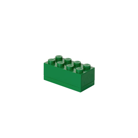 Room Copenhagen, Lego Mini Box - BPA, Phthalate, and PVC Free Snack Storage - Brick 8, Dark Green (40121734)