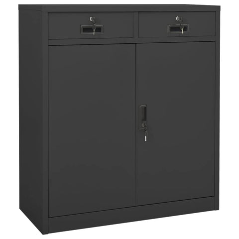 vidaXL Office Cabinet Home Indoor Locker File Document Adjustable Shelf Lock Office Filing Storage Cabinet Furniture Anthracite 40.2" Steel