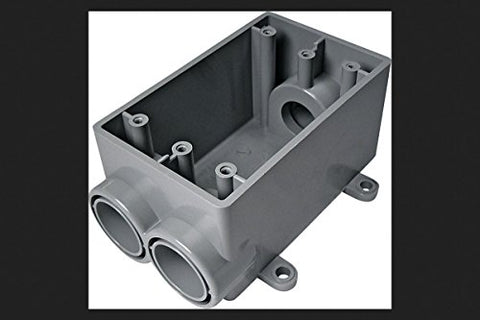 Cantex 5-3/4 in. Rectangle PVC 1 gang Outlet Box Gray