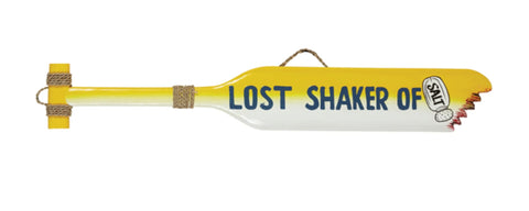 RAM Outdoor Decor Lost Shaker of Salt Paddle Wall Art Sign - Yellow