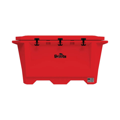Grizzly 450 Cooler | 450 qt Ice Chest Durable Rotomolded Insulated | Made in USA | Warranty for Life | for Cold Plunge Ice Bath Camping Fishing Hunting | G450 | Red