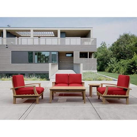 Oakestry Bahama Wilshire 3-Piece Outdoor Teak Bistro Set Premium Patio Garden Balcony Dining Table with Two Armchairs Weather Resistant Furniture for Elegant Alfresco Living and Relaxation
